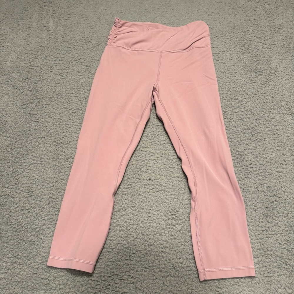 Lululemon Align Crop 21” Cross Waist Special Edition Pink Taupe Size 8